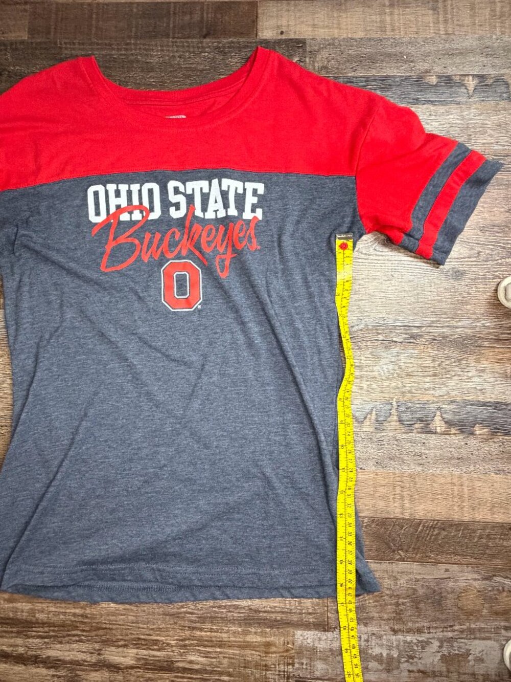 Ohio State Buckeyes Women's Large Red Gray Graphic T-Shirt - Picture 5 of 7